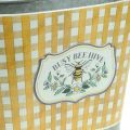 Floristik24 Doniczka owalna pszczoła w kratkę letnia dekoracja sadzarka 38×24×29cm