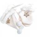 Floristik24 Wisiorek świąteczny filcowa rękawiczka spiczasty kapelusz kremowy 6 sztuk