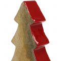 Floristik24 Ozdoba świąteczna jodła drewno czerwone, natura 28cm