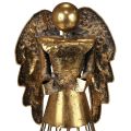 Anioł bożonarodzeniowy Boże Narodzenie, świecznik metalowy złoty wygląd antyczny 52cm
