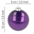 Błyszczące bombki świąteczne, zestaw 10 sztuk, różne kolory, 95 mm | Floristik24.pl