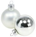 Floristik24 Christmas Ball Glass Ø6cm Silver Mix 24szt