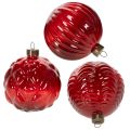 Floristik24 Bombki choinkowe, szklane, czerwone, 8cm, 12 szt.