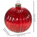Bombki choinkowe, szklane, czerwone, 8cm, 12 szt. | Floristik24.pl