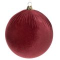 Floristik24 Duża, czerwona aksamitna ozdoba choinkowa do zawieszenia, 25 cm, 2 sztuki