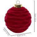 Bombka świąteczna, powierzchnia aksamitna, kolor czerwony, 8 cm, 12 sztuk | Floristik24.pl