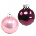 Floristik24 Mini Tree Balls, Christmas Ball Mix, Christmas Tree Pendant fioletowy H4,5cm Ø4cm Prawdziwe szkło 24szt