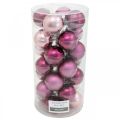Floristik24 Mini Tree Balls, Christmas Ball Mix, Christmas Tree Pendant fioletowy H4,5cm Ø4cm Prawdziwe szkło 24szt