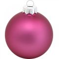 Floristik24 Christmas Bauble, Christmas Tree Ornament, Tree Balls Purple H6,5cm Ø6cm Real Glass 24szt.