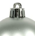 Floristik24 Plastikowa kula bożonarodzeniowa Ø6cm srebrna mieszanka 12szt