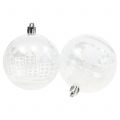 Floristik24 Christmas Ball Plastic White,Clear Ø8cm 2szt