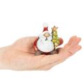 Figurka Świętego Mikołaja z ozdobą choinkową, 7cm, 2 sztuki | Floristik24.pl