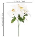 Sztuczna gwiazda betlejemska, biała, duży kwiat, roślina ozdobna, 40 cm | Floristik24.pl