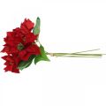 Floristik24 Sztuczna poinsecja czerwona jedwabna dekoracja kwiatowa 6 sztuk w pęczku