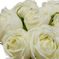 Floristik24 Białe róże jedwabne kwiaty sztuczne róże w pęczku W28cm 7szt