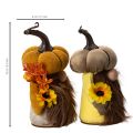 Jesienna figurka krasnala dynia ze słonecznikiem i brodą 16cm 2szt | Floristik24.pl