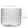 Floristik24 Szklany lampion, szklany świecznik, szklany świecznik Ø11,5 cm wys. 9,5 cm