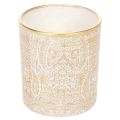 Szklany świecznik typu tealight z wzorem paisley, Ø8cm, wys.9cm, 2 sztuki | Floristik24.pl