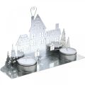 Floristik24 Dekoracje świąteczne domki, świeczniki na tealighty metalowe L20cm