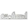 Floristik24 Dekoracyjny rząd domków z świecznikami typu tealight, dekoracja adwentowa, 68 cm