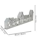 Dekoracyjny rząd domków z świecznikami typu tealight, dekoracja adwentowa, 68 cm | Floristik24.pl