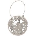 Floristik24 Metalowa wisząca dekoracja wiatrowskaz w kolorze szarym Ø14cm wys.13cm