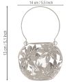 Metalowa wisząca dekoracja wiatrowskaz w kolorze szarym Ø14cm wys.13cm | Floristik24.pl