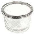 Floristik24 Tealight Jar Rhombus z metalową obręczą Ø8cm H5,5cm 4szt.