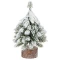 Floristik24 Ozdoba zimowa Choinka w kolorze zielono-białym Ø7cm W14cm 4szt