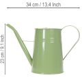 Metalowa konewka do wnętrz w stylu vintage, miętowo-zielona, 1,7 l, wazon dekoracyjny, styl retro, wys. 23 cm | Floristik24.pl