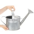 Stara cynkowa konewka, 27 cm - doniczka do ogrodu i na patio, metalowa | Floristik24.pl