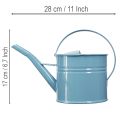 Dekoracyjna konewka doniczka metalowa niebieska 28x13x17cm 1,25l dekoracja ogrodowa na balkon | Floristik24.pl