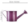 Konewka dekoracyjna, metalowa, fioletowa, doniczka, Ø13,5cm, wys.12,5cm | Floristik24.pl