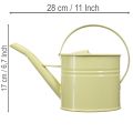 Dekoracyjna metalowa konewka, zielono-żółta, mała, 28x13x17cm, 1,25l, styl vintage, dekoracja balkonu | Floristik24.pl