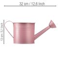 Dekoracyjna konewka, doniczka metalowa w kolorze różowym, Ø13,5cm, wys.12,5cm | Floristik24.pl
