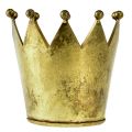 Ozdobna korona metalowa doniczka o wyglądzie mosiądzu Ø11cm/wys.10cm | Floristik24.pl