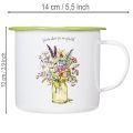 Kubek dekoracyjny/doniczka emaliowana, Ø11,5cm H10cm | Floristik24.pl