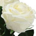 Floristik24 Róża dekoracyjna kremowa wypełniona Ø8cm L68cm 3szt.