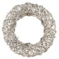 Floristik24 Dekoracyjny wieniec z drewna, rattan naturalny biały Ø40cm W9,5cm