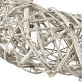 Dekoracyjny wieniec z drewna, rattan naturalny biały Ø40cm W9,5cm | Floristik24.pl