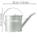 Konewka dekoracyjna w stylu vintage, metalowa, srebrna, doniczka 1,25 l | Floristik24.pl