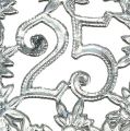 Floristik24 Numer rocznicowy 25 srebrny Ø8cm 10szt