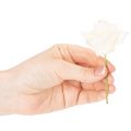 Róża sztuczna, kremowa, kwiat na łodydze 10 cm, 100 szt. | Floristik24.pl