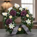 Sztuczna kalia z żółtymi pręcikami, kwiaty ozdobne, 35 cm, 10 sztuk | Floristik24.pl