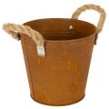 Floristik24 Doniczka metalowa z uchwytami, do ziół, dekoracja rdzawa Ø16,5cm H15cm