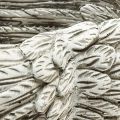 Serce roślinne Pióra odlane kamienne serce szare białe 13×12×6cm 2szt | Floristik24.pl