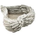 Serce roślinne Pióra odlane kamienne serce szare białe 13×12×6cm 2szt | Floristik24.pl