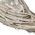 Miska na rośliny fala rattanowa naturalna biała 40x14x6cm 2szt | Floristik24.pl