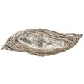 Miska na rośliny fala rattanowa naturalna biała 40x14x6cm 2szt | Floristik24.pl