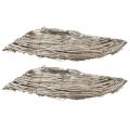 Miska na rośliny fala rattanowa naturalna biała 40x14x6cm 2szt | Floristik24.pl